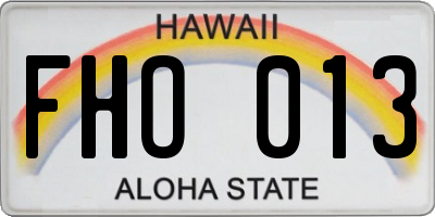 HI license plate FHO013