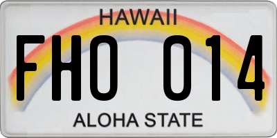 HI license plate FHO014