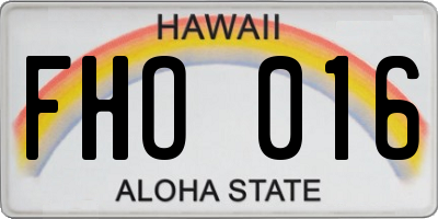 HI license plate FHO016