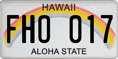 HI license plate FHO017