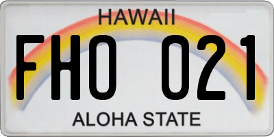 HI license plate FHO021