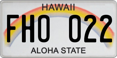 HI license plate FHO022