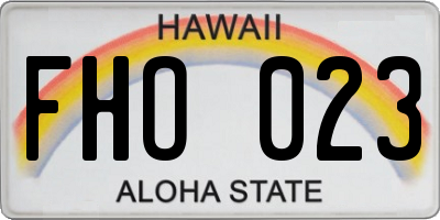 HI license plate FHO023
