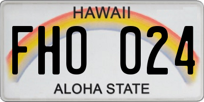 HI license plate FHO024