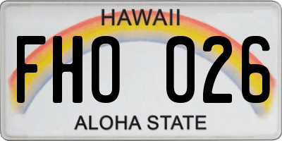 HI license plate FHO026