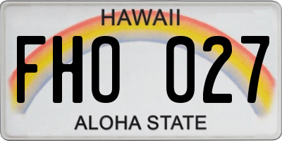 HI license plate FHO027