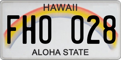 HI license plate FHO028
