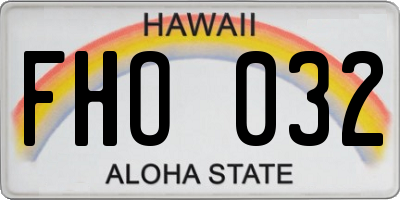 HI license plate FHO032