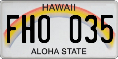 HI license plate FHO035