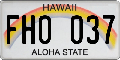 HI license plate FHO037