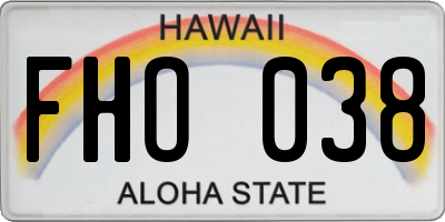 HI license plate FHO038