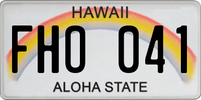 HI license plate FHO041
