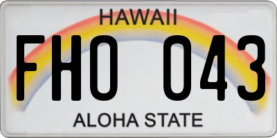HI license plate FHO043