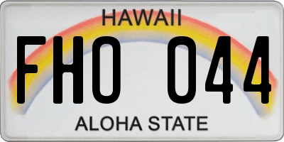 HI license plate FHO044