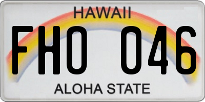 HI license plate FHO046