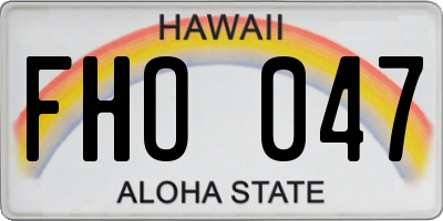 HI license plate FHO047