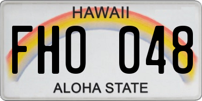 HI license plate FHO048