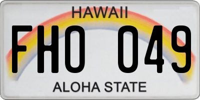HI license plate FHO049