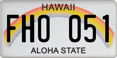 HI license plate FHO051