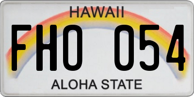 HI license plate FHO054