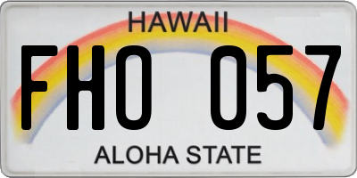 HI license plate FHO057