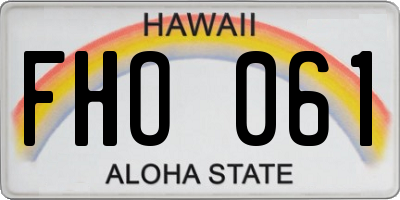 HI license plate FHO061