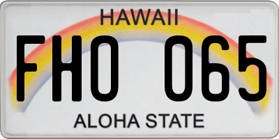 HI license plate FHO065