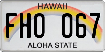 HI license plate FHO067