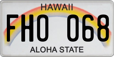 HI license plate FHO068