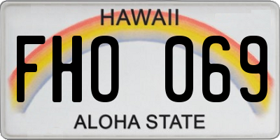 HI license plate FHO069