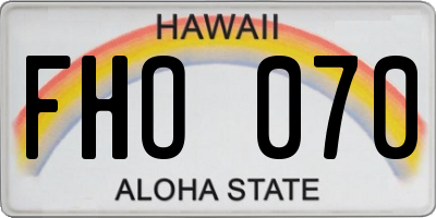 HI license plate FHO070