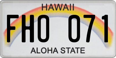 HI license plate FHO071