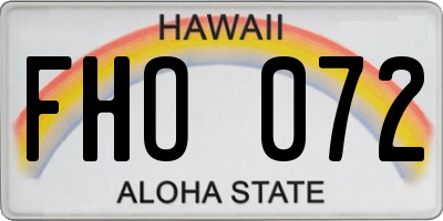 HI license plate FHO072