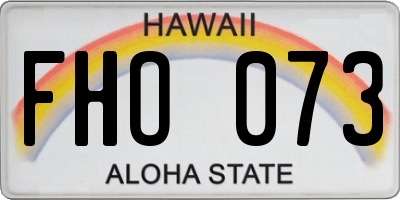 HI license plate FHO073
