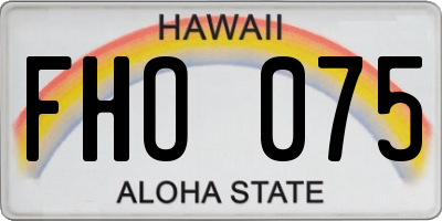 HI license plate FHO075