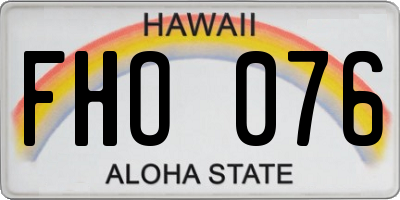 HI license plate FHO076