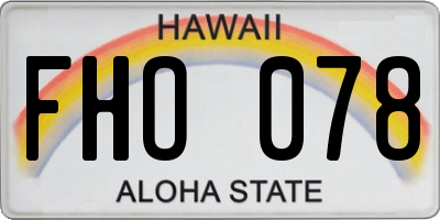 HI license plate FHO078