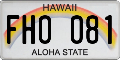 HI license plate FHO081