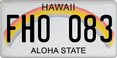 HI license plate FHO083
