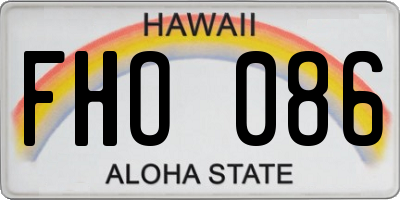 HI license plate FHO086