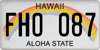 HI license plate FHO087