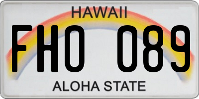 HI license plate FHO089