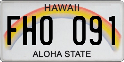 HI license plate FHO091