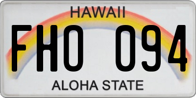 HI license plate FHO094