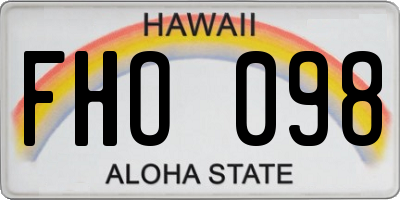 HI license plate FHO098