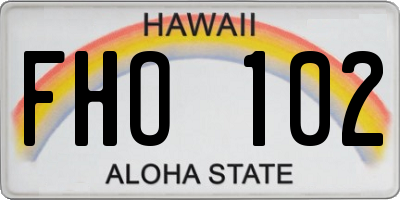 HI license plate FHO102