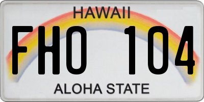HI license plate FHO104