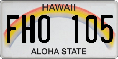 HI license plate FHO105