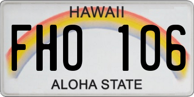 HI license plate FHO106