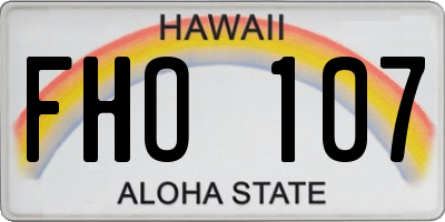 HI license plate FHO107
